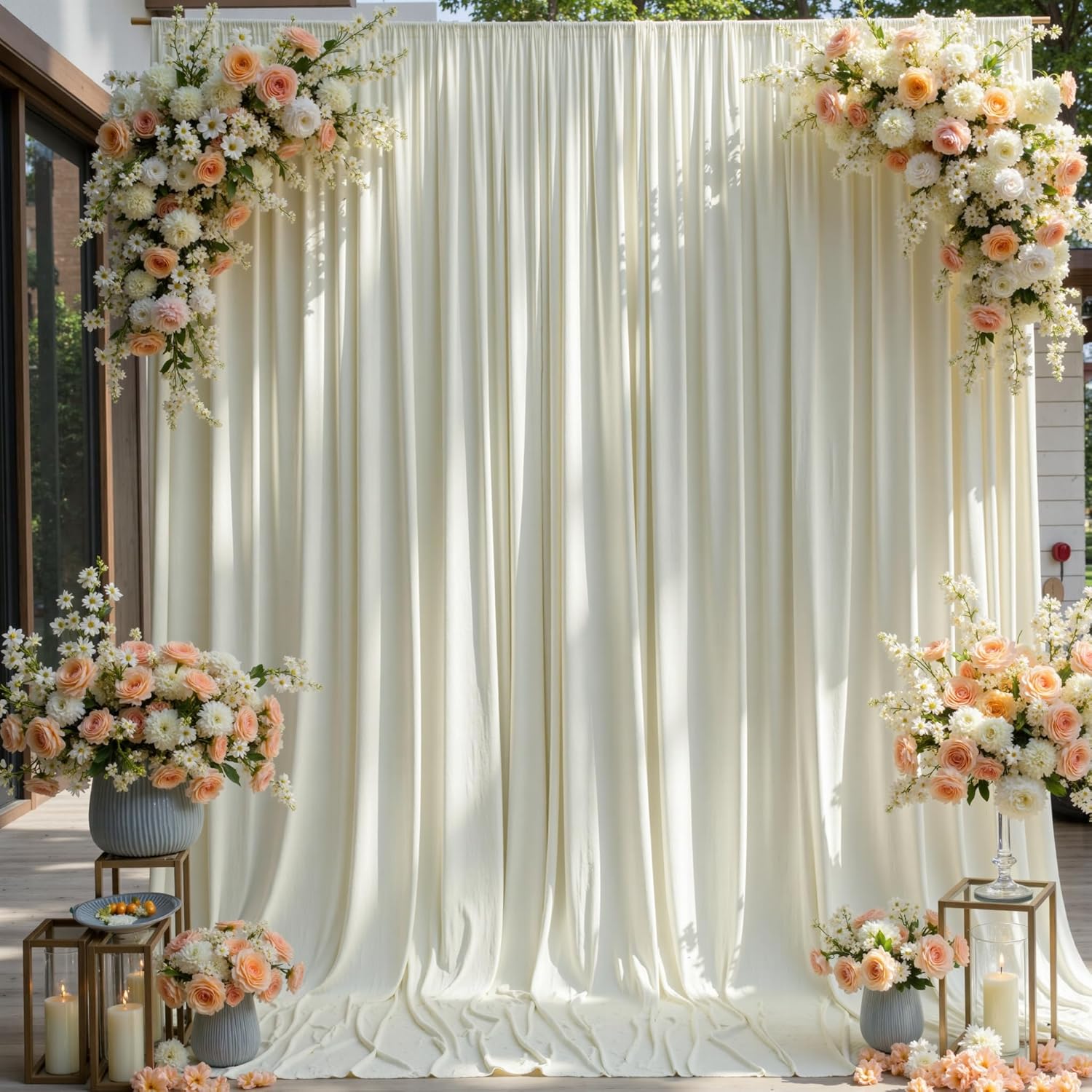 Wrinkle Free Backdrop Curtain  - مراجعة Office Tech Background وسعره
