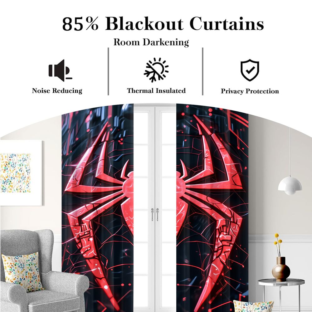 Spider Print Curtains Futurist - مراجعة Tech Office Youtube وسعره