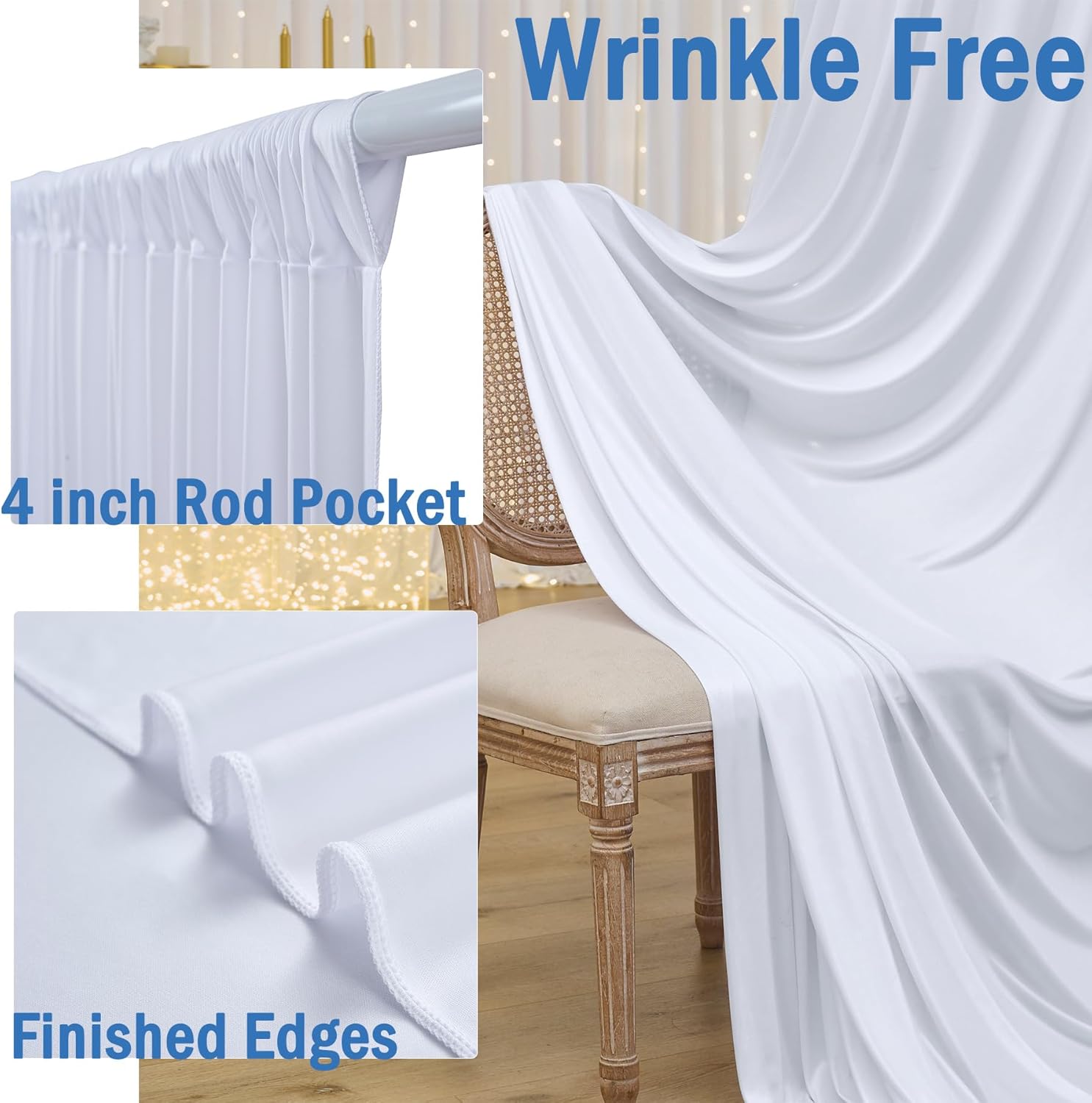 5x8/10ft Wrinkle Free White Ba - مراجعة Office Tech Background وسعره