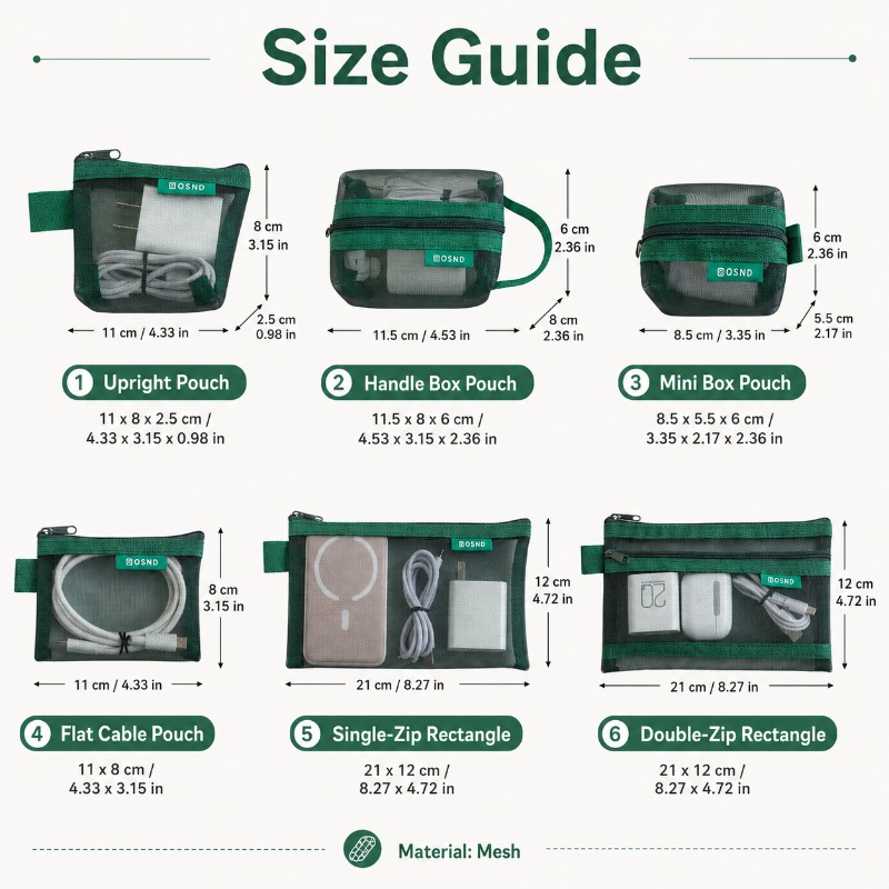 6PCS Mesh Tech Organizer Pouch - مراجعة Office Tech Backpack وسعره