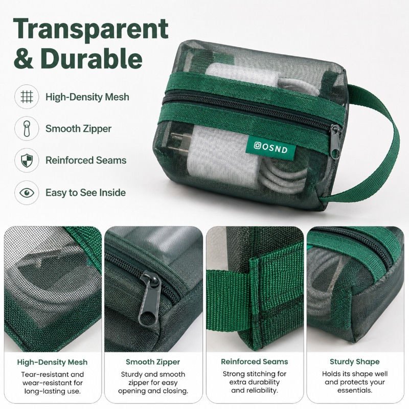 6PCS Mesh Tech Organizer Pouch - مراجعة Office Tech Backpack وسعره