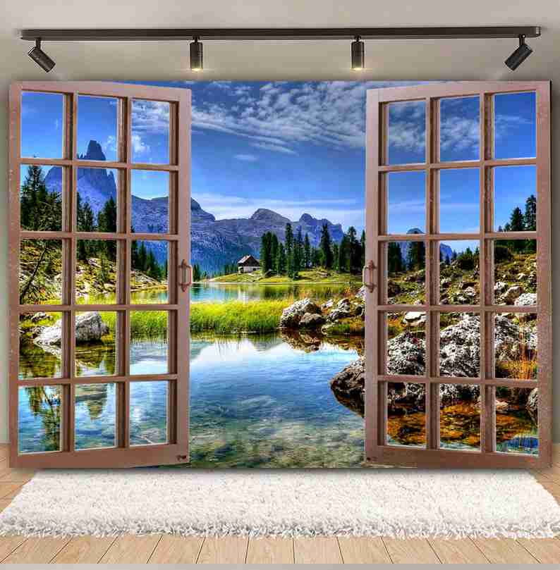 Spring Scene Window Backdrop S - مراجعة Office Tech Background وسعره