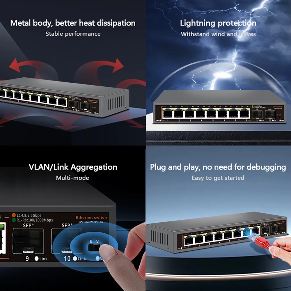 2.5G Network Switch 8 Port wit - مراجعة Power Over Ethernet وسعره
