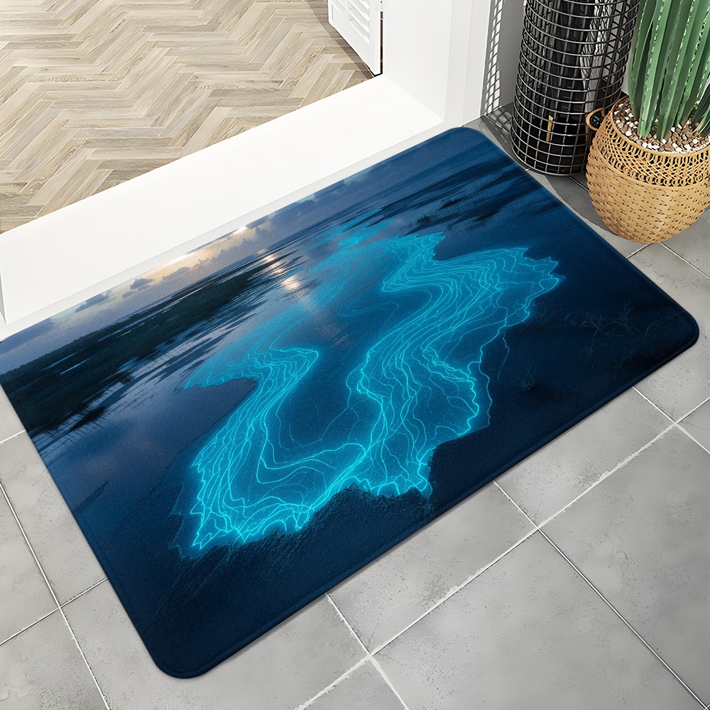 Abstract Topo Doormat Neon Blu - مراجعة Office Tech Background وسعره