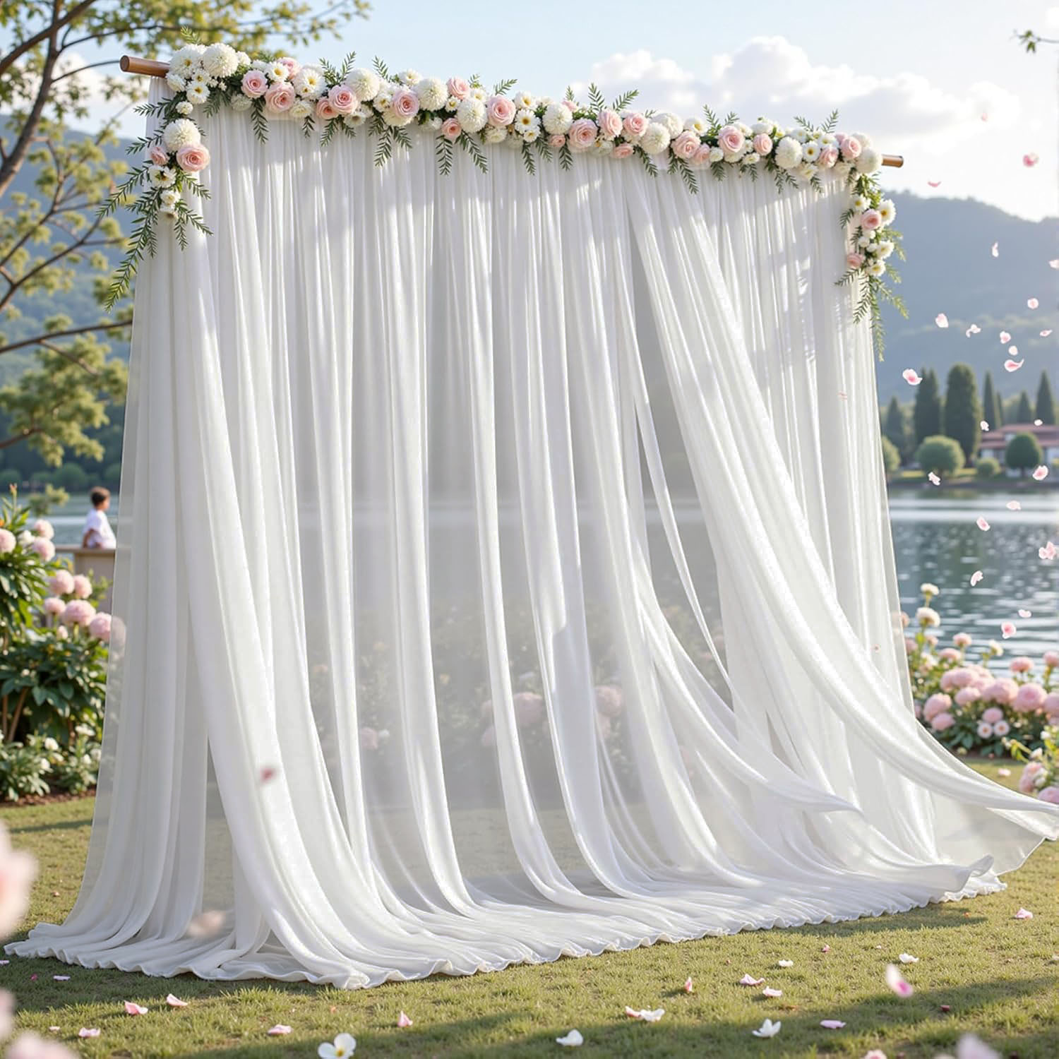Chiffon Backdrop Curtain,Wrink - مراجعة Office Tech Background وسعره