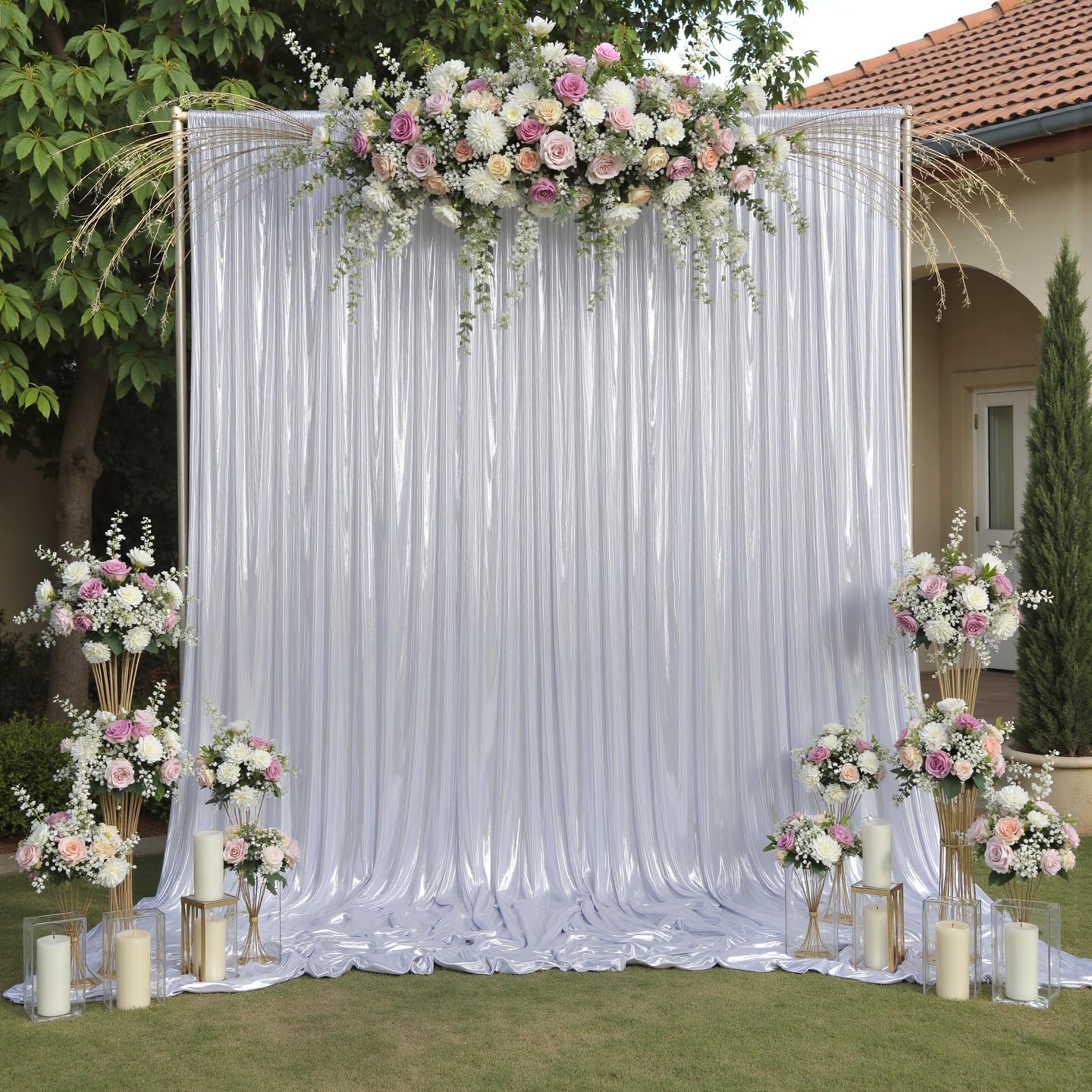 5x10ft Laser Backdrop Curtains - مراجعة Office Tech Background وسعره