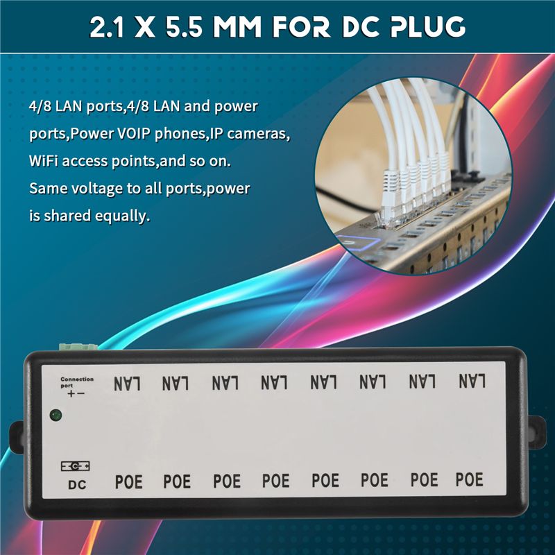 PHILE-8 Ports Poe Injector Poe - مراجعة Power Over Ethernet وسعره