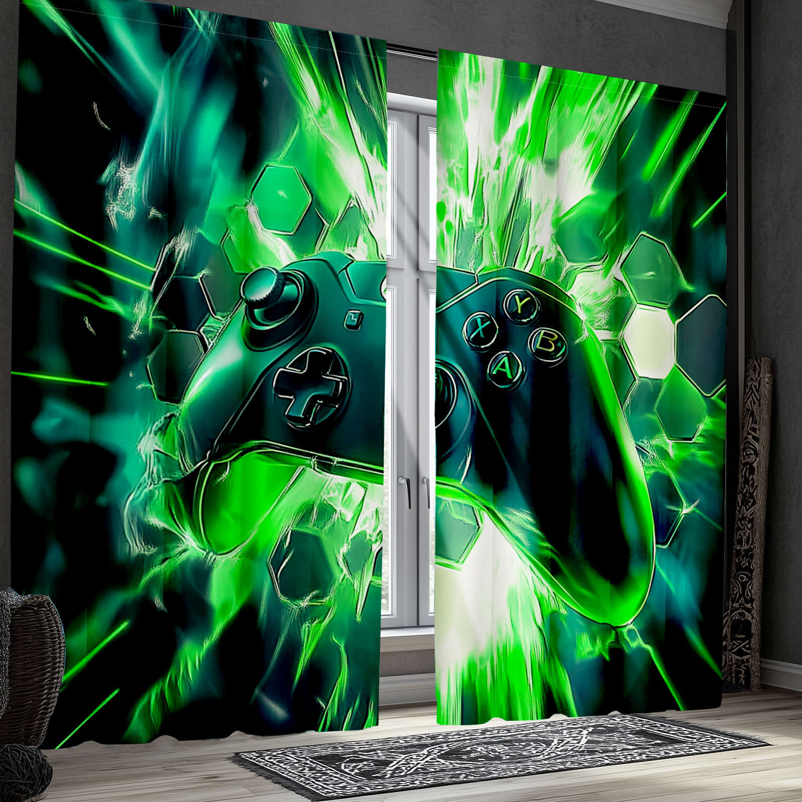 Gaming Controller Curtains Gre - مراجعة Tech Office Youtube وسعره