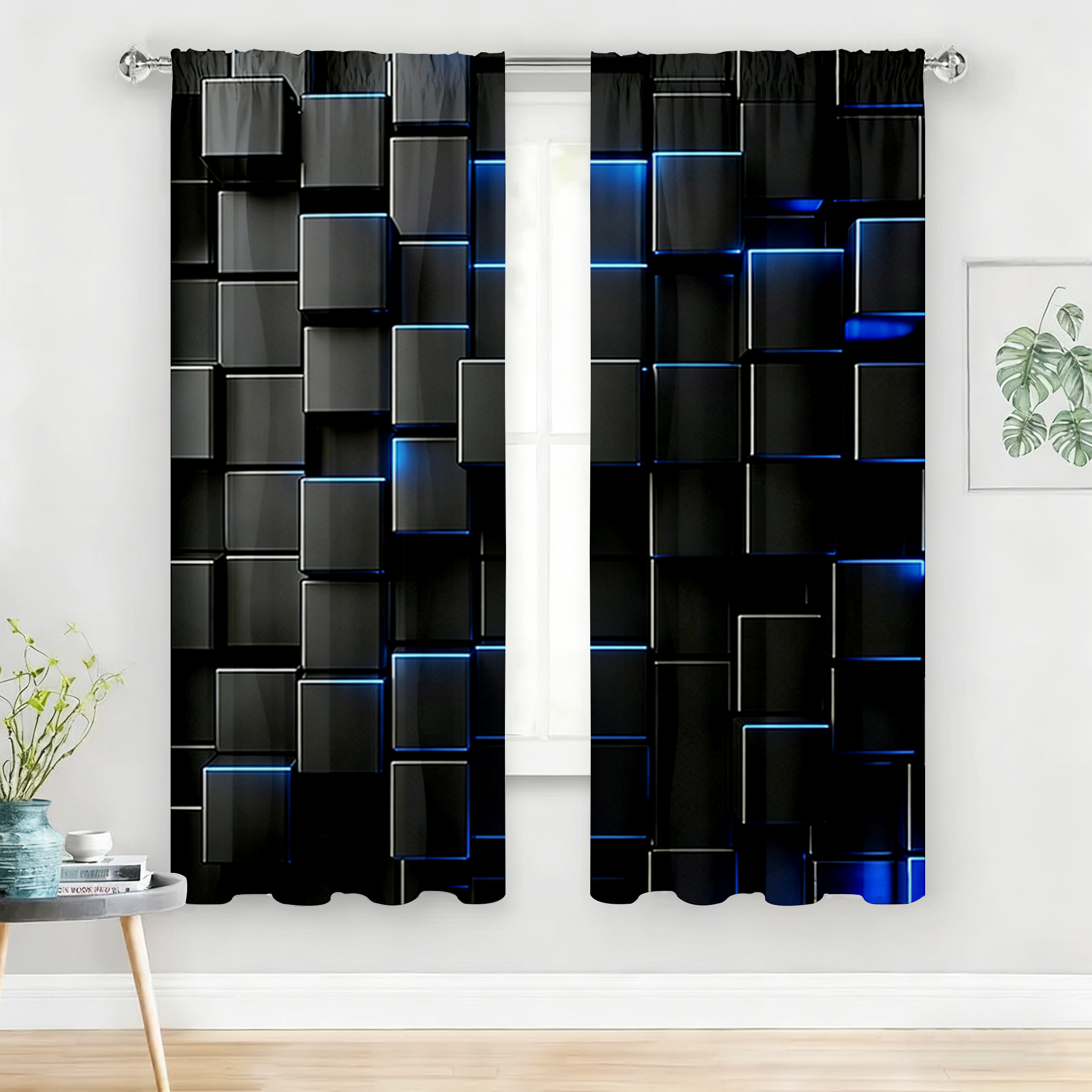 2PC Black Blue Neon Cube Sheer - مراجعة Tech Office Youtube وسعره