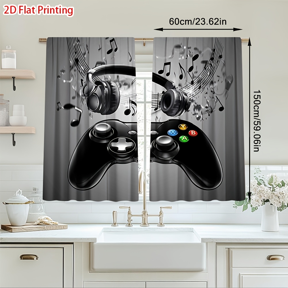 2pcs Game Controller Curtains  - مراجعة Tech Office Youtube وسعره