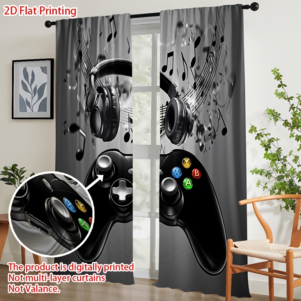 2pcs Game Controller Curtains  - مراجعة Tech Office Youtube وسعره