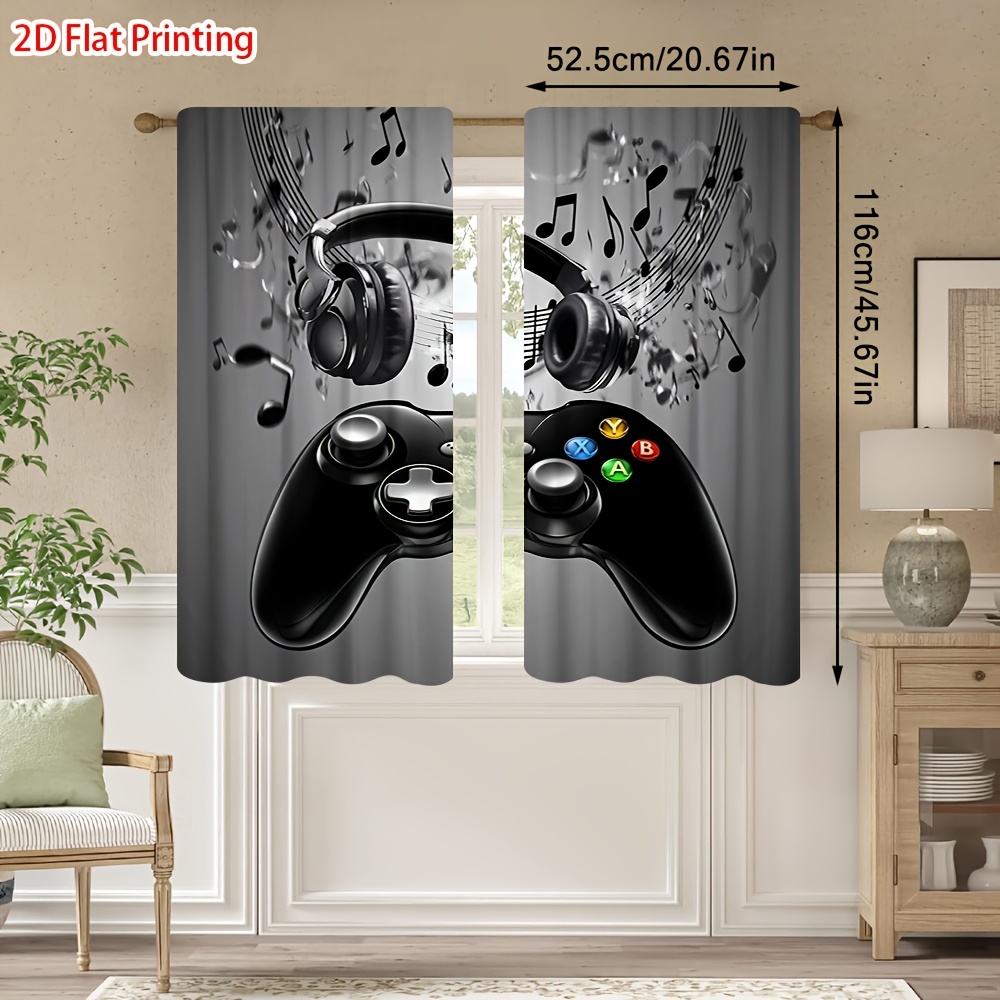 2pcs Game Controller Curtains  - مراجعة Tech Office Youtube وسعره
