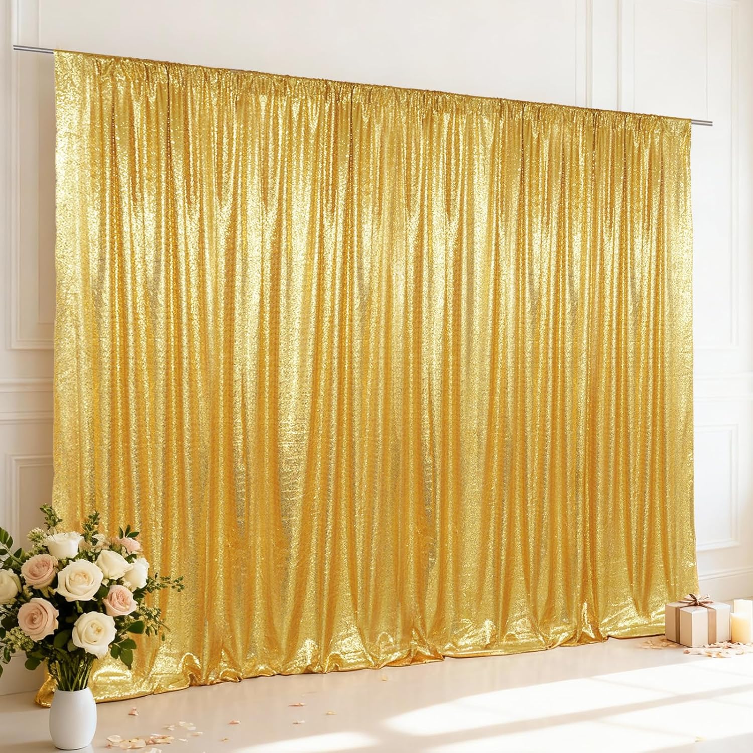 Sequin Backdrop Curtain 1 Pane - مراجعة Office Tech Background وسعره