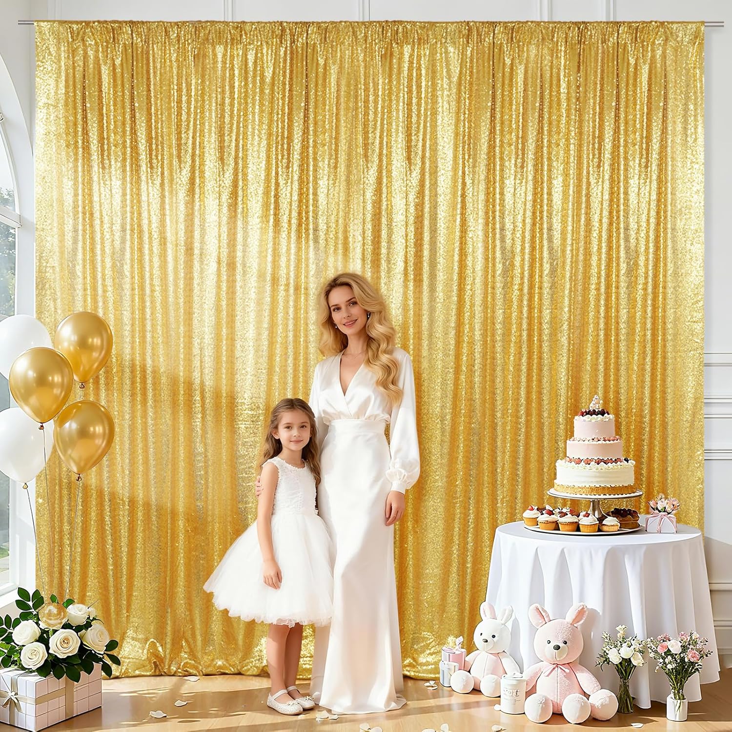 Sequin Backdrop Curtain 1 Pane - مراجعة Office Tech Background وسعره